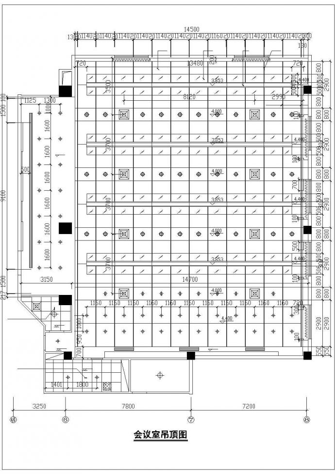 马鞍山市某商业街商务大酒店全套装修施工设计CAD图纸_图1