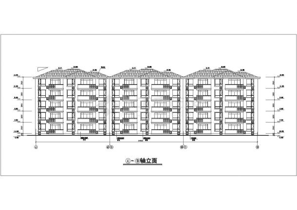 某小区3300平米五层砖混结构住宅楼建筑设计CAD图纸（1层5户）-图一