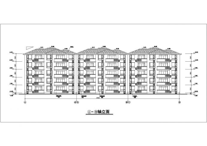 某小区3300平米五层砖混结构住宅楼建筑设计CAD图纸（1层5户）_图1