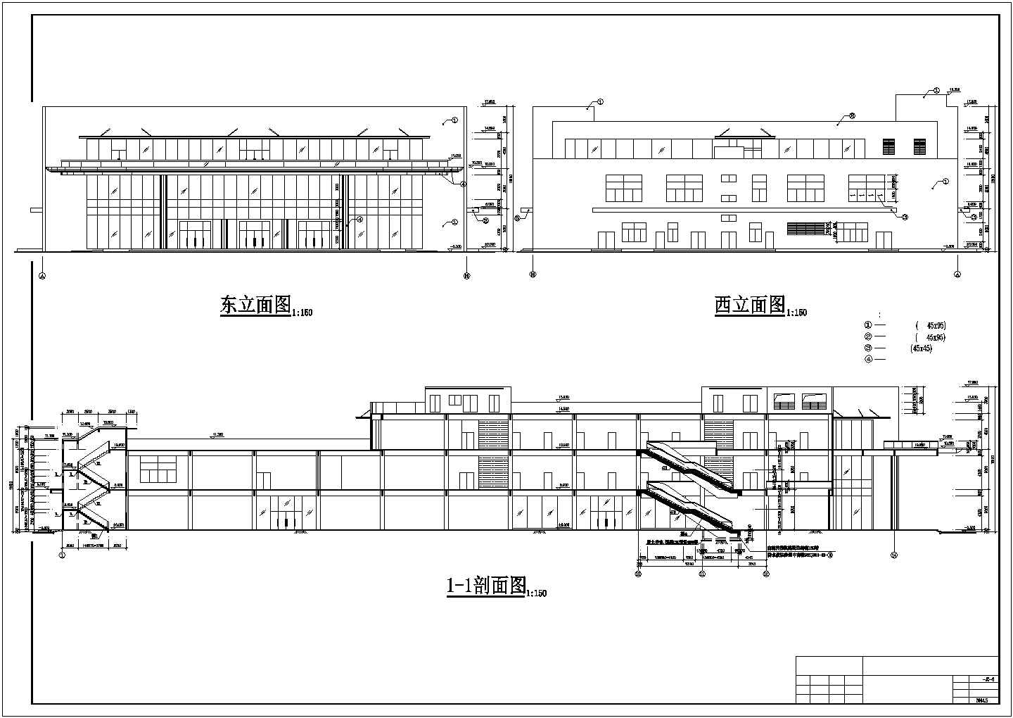 武汉市某1.3万平米3层框架结构五金市场全套建筑设计CAD图纸