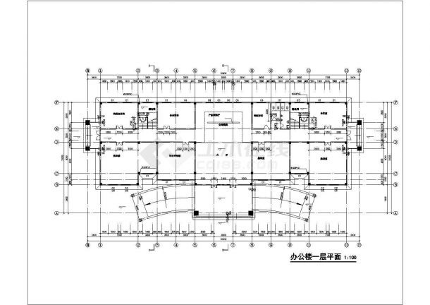 徐州市某建筑公司2800平米五层砖混结构办公楼建筑设计CAD图纸-图一
