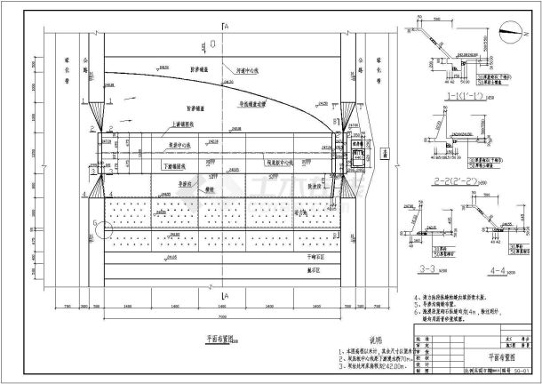 泰安市某大型橡胶坝加固工程全套建筑设计CAD施工图-图二