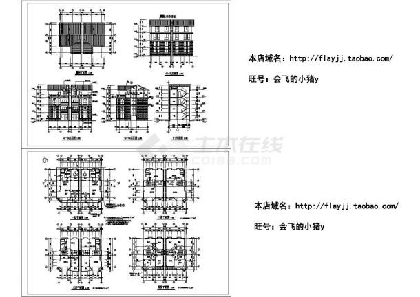 4层总342平米双拼别墅设计图（CAD，9张图纸）-图二
