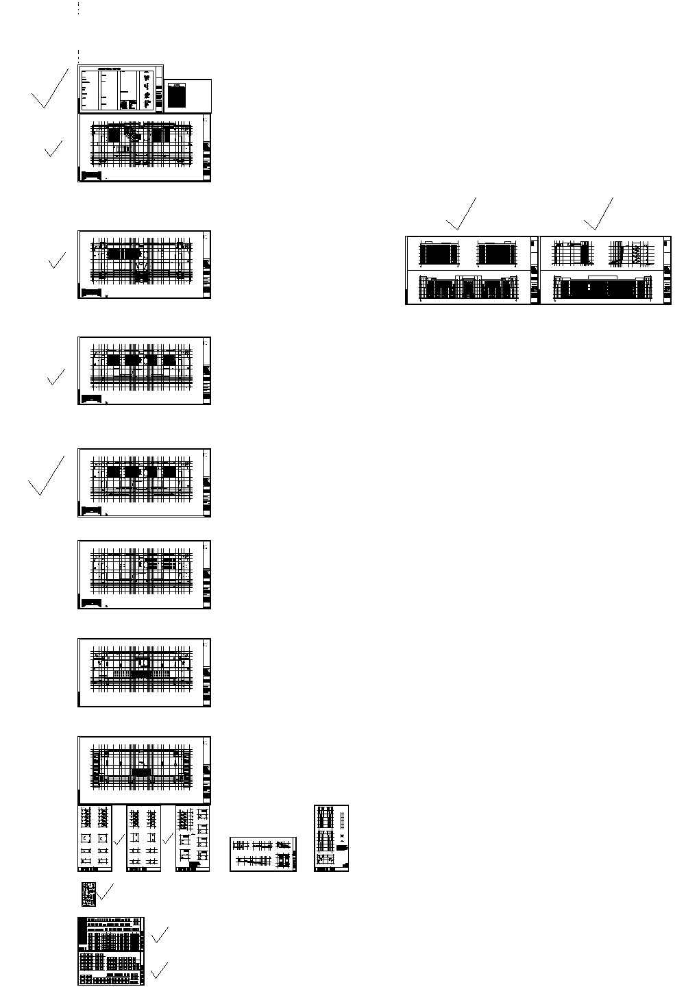 某5层钢混框架结构大学图书馆建筑结构施工CAD全套图纸