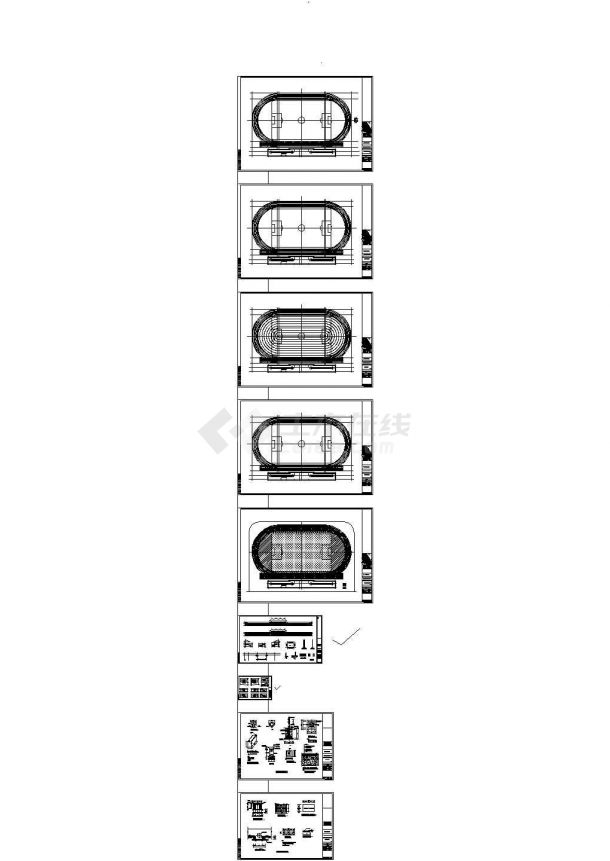 四川某大学操场看台及运动场建筑结构施工CAD全套图纸-图一