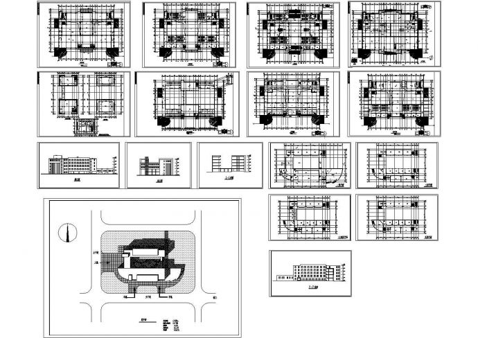 办公楼设计_某小学校园规划设计cad全套建筑方案图（含教学楼、办公楼设计，含总平面图，17张图）_图1