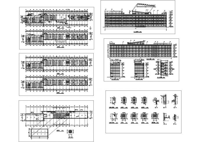 某中学四层砖混结构教学楼设计cad全套建筑施工图纸（标注详细）_图1