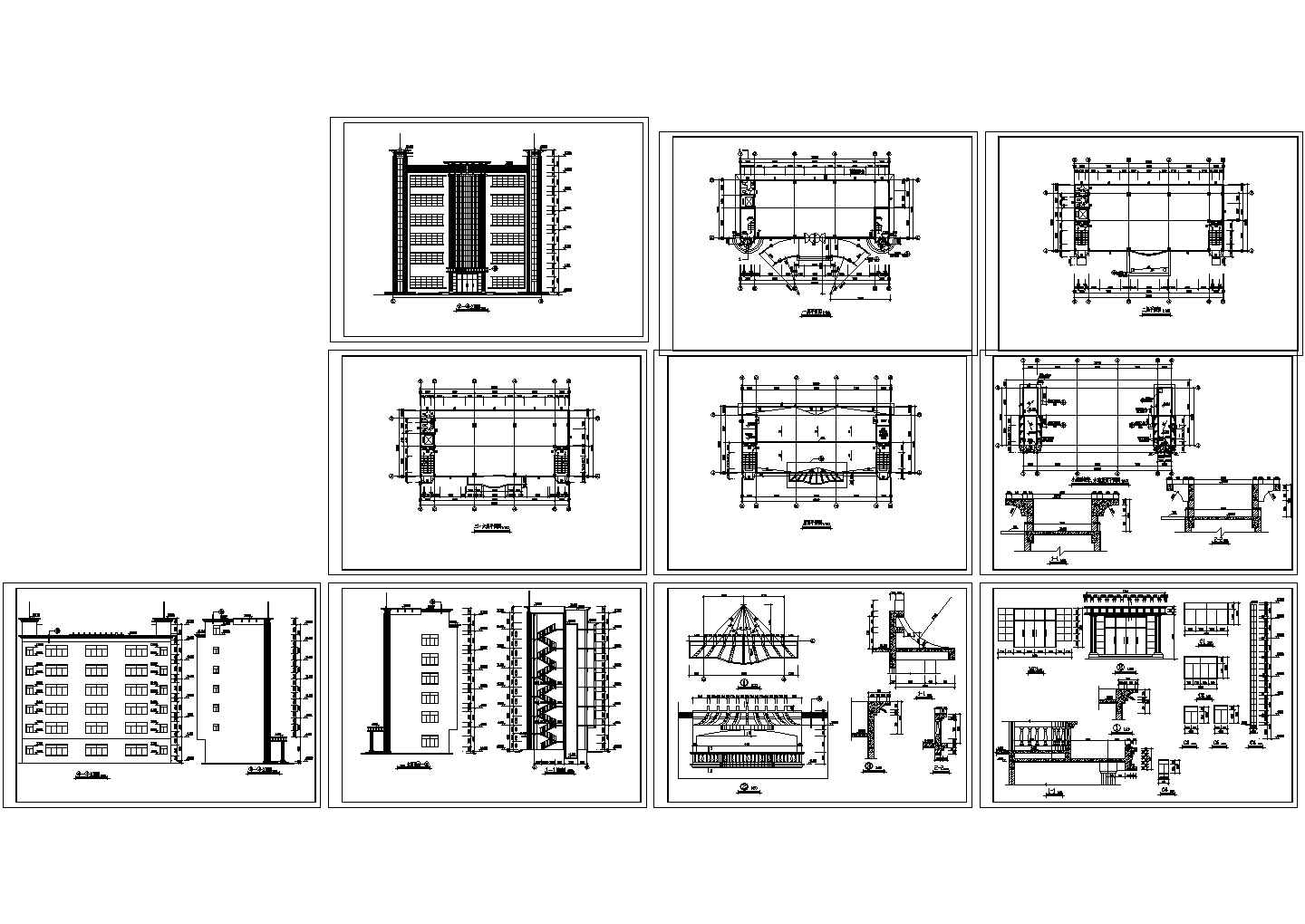 办公楼设计_商业区某地高档办公楼CAD全套设计施工图纸(含屋面平面图)