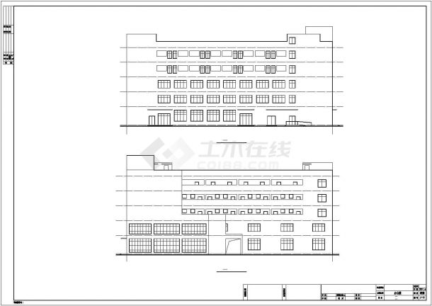 郑州市某单位1.1万平米五曾框架机结构办公楼建筑设计CAD图纸-图一