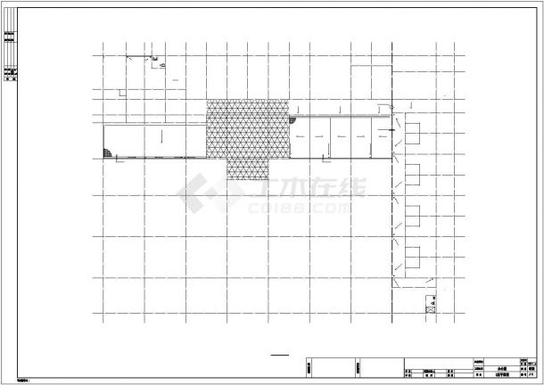 郑州市某单位1.1万平米五曾框架机结构办公楼建筑设计CAD图纸-图二
