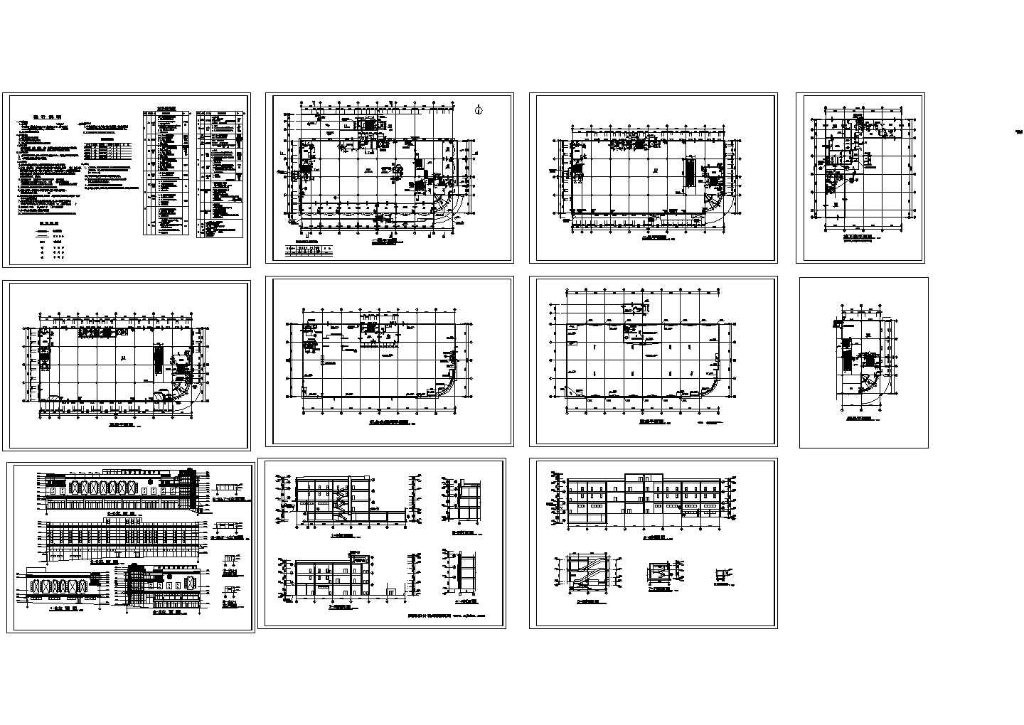大连某购物广场全套CAD建筑设计施工图(含机房水箱间平面图)