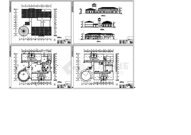 某8班幼儿园二层砖混结构教学楼设计cad全套建筑施工图（甲级院设计）-图二