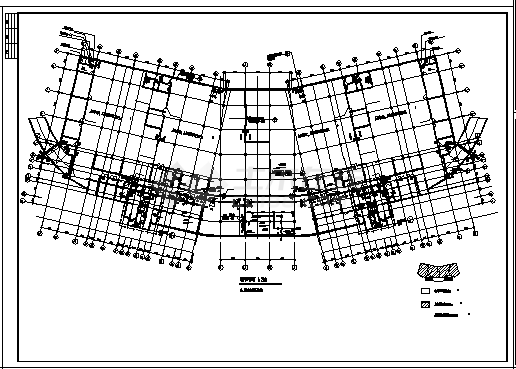 某二十一层会所建筑施工cad图(带地下室设计，共十二张)-图二