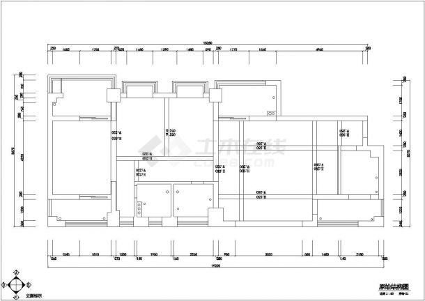 南海路海创大厦整体施工设计CAD图纸-图一