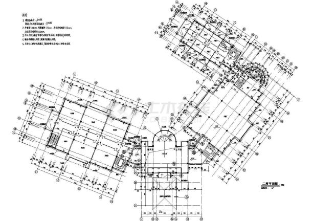 某居住区西班牙风格会所建筑设计cad施工图-图一