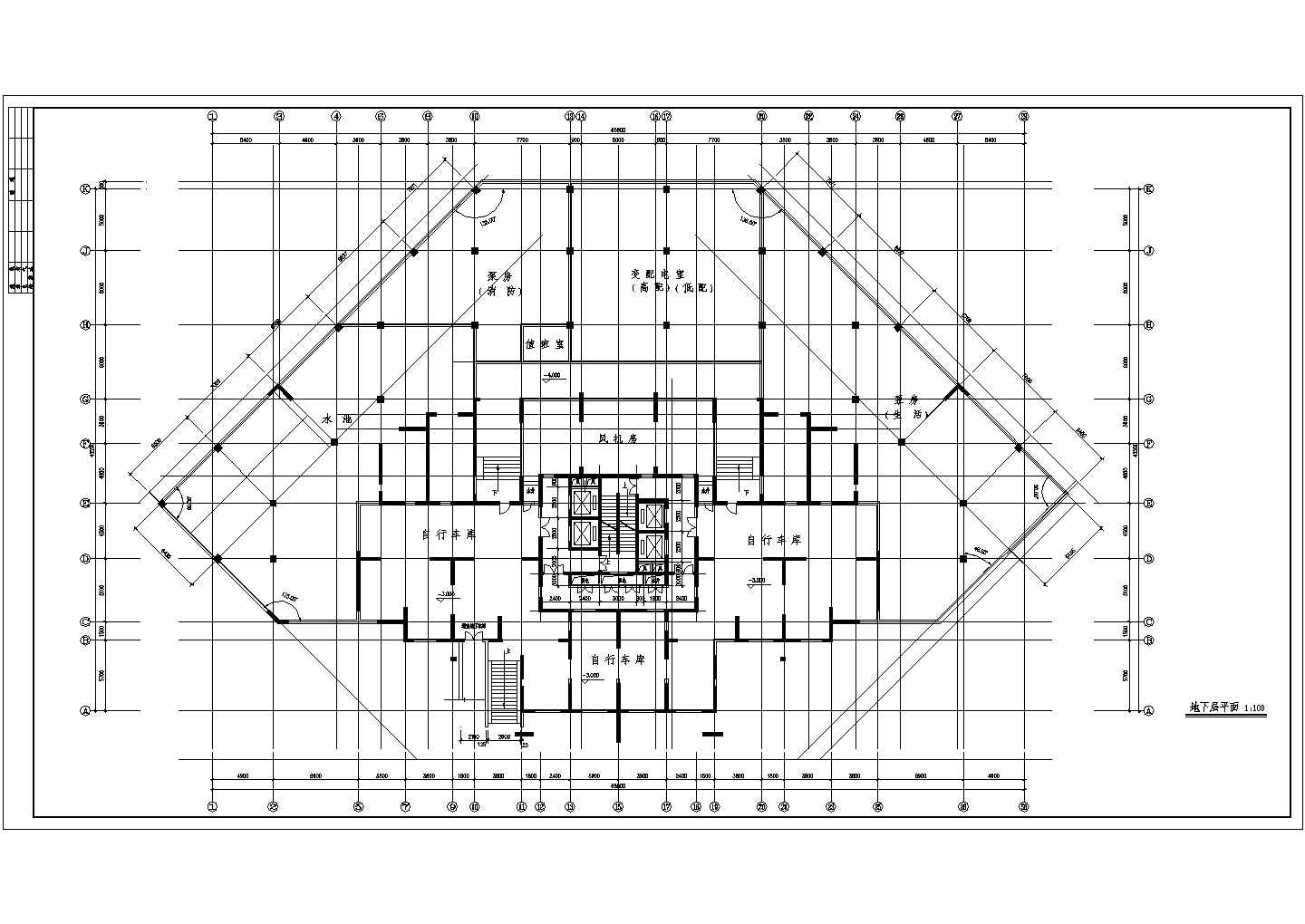 浙江省金华市某高层住宅楼施工平面CAD图纸