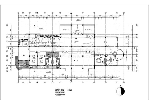 某小区公共会所建筑设计CAD施工图-图二