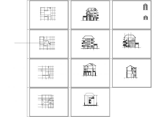 某三层新农村小型别墅设计cad全套建筑施工图纸(附效果图)_图1