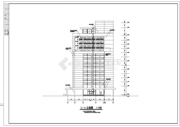 高层现代风高档宾馆建筑施工图-图二