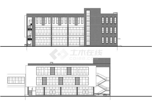 某学校食堂全套建筑规划cad施工图-图二