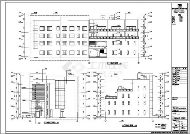 某四层框架结构多层次市级档案馆建筑设计cad施工图-图二