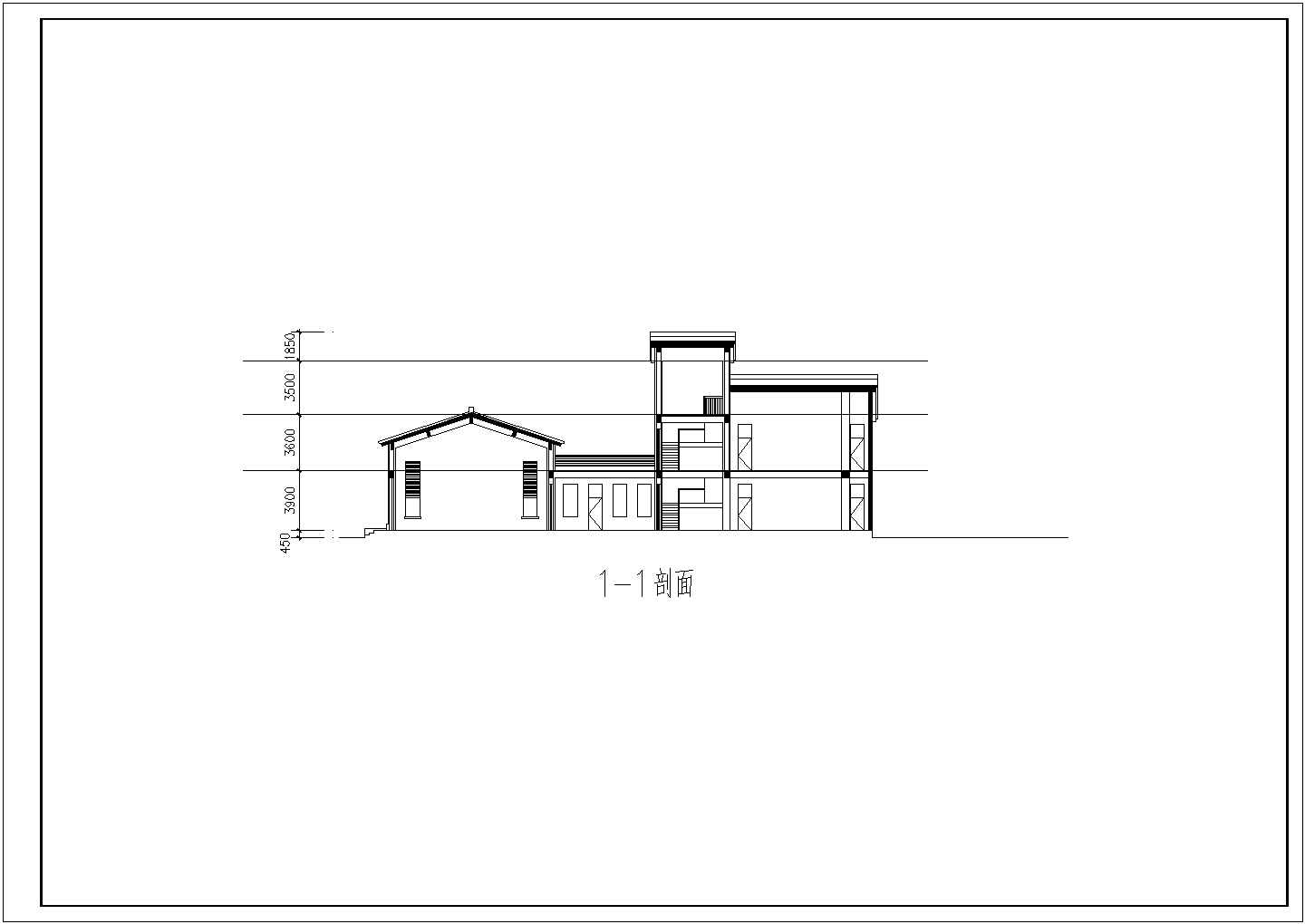 某两层社活动中心建筑设计cad施工图