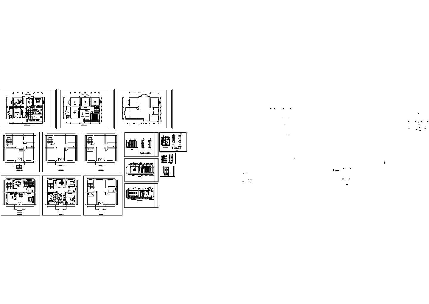 某地农村多层别墅全套装修施工方案图（含主卧房B立面图，原始平面图）