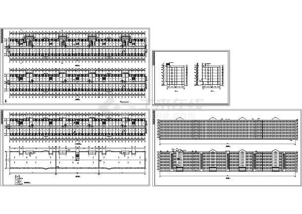 某中学六层框架结构学生公寓设计cad建筑方案图（甲级院设计）-图二