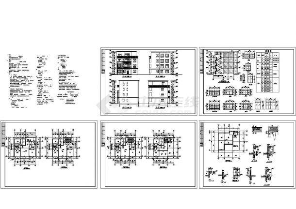 某三层半农村住宅建筑施工设计CAD全套图纸-图一