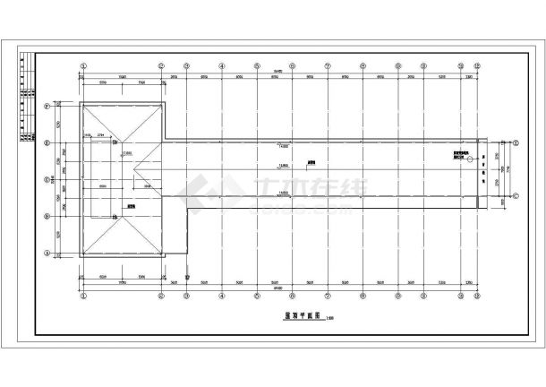 办公楼设计_上海某中学四层框架结构教学办公楼全套建筑设计CAD图纸（含结构图）-图一