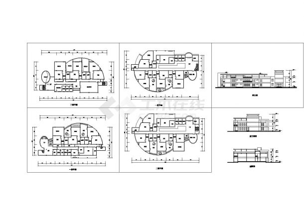 某地幼儿园活动室全套建筑施工设计cad图（含剖面图，立面图）-图一