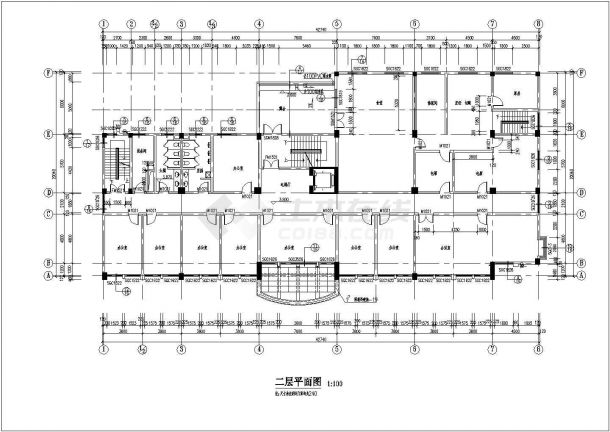 办公楼设计_高档现代风多层办公楼施工图-图二