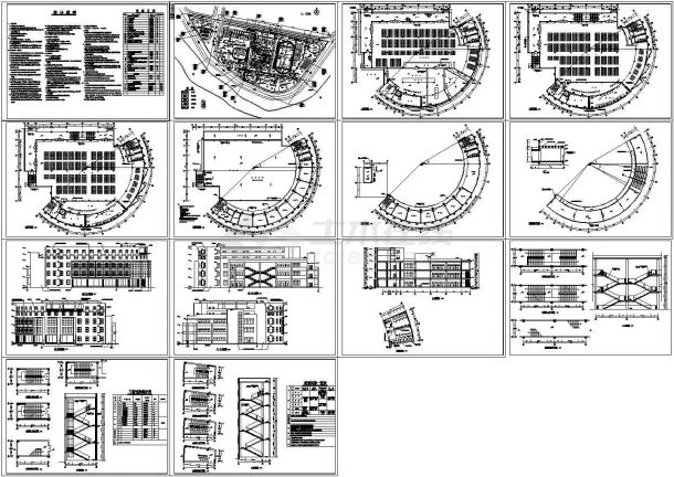 【南京】某地学校多层食堂全套建筑施工cad图（含建筑装修一览表）-图一