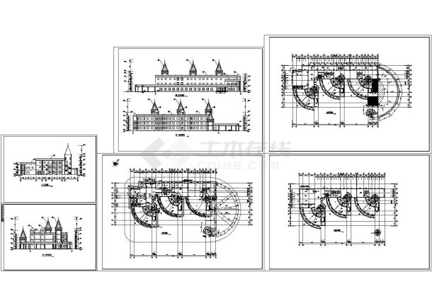 某三层框架结构幼儿园教学楼设计cad建筑方案图（标注详细）-图一