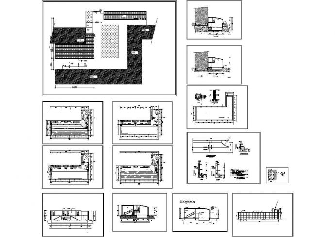 某豪宅公寓内游泳馆全套CAD建筑施工图纸(含总平面图)_图1
