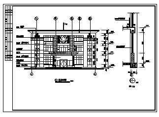 办公楼设计_三层框架结构社区活动中心办公楼建筑施工cad图，共十张-图二