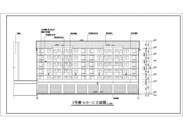 3500平米6层框混结构住宅楼建筑设计CAD图纸（底层为门面商铺）-图一