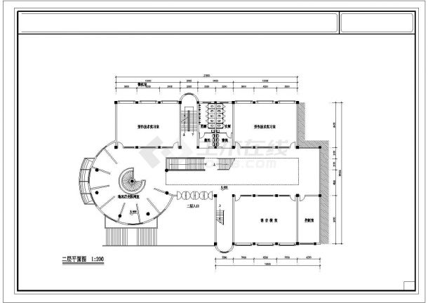 长沙市某中学3层框架结构科学活动中心建筑设计CAD图纸-图一