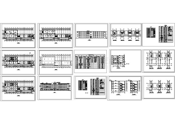 某地多层小学教学楼全套建施cad图（含屋顶平面图，图纸目录）-图一