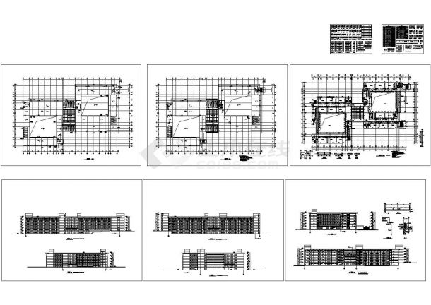 某大学多层框架结构教学楼设计cad全套建筑施工图纸（含设计说明）-图一