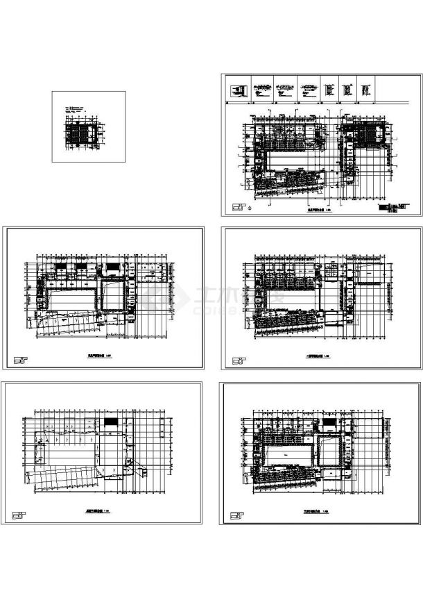 某小学四层框架结构教学楼设计cad平面施工图（标注详细）-图一