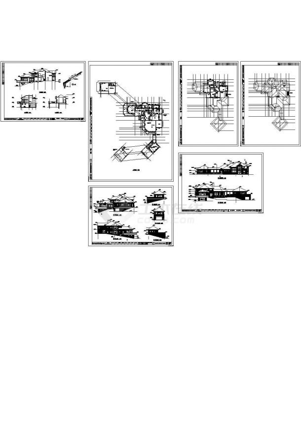 西安秦岭地区某2层私人休闲别墅建筑设计CAD施工图-图一
