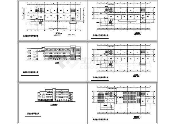 某小学四层框架结构教学楼设计cad建筑方案图纸（甲级院设计）-图一