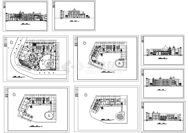 某四层幼儿园剪力墙结构教学楼设计cad建筑方案图（标注详细）-图一