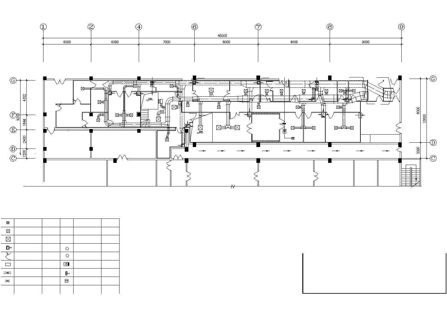 上海某大型药厂2层制药车间全套空调系统设计CAD图纸