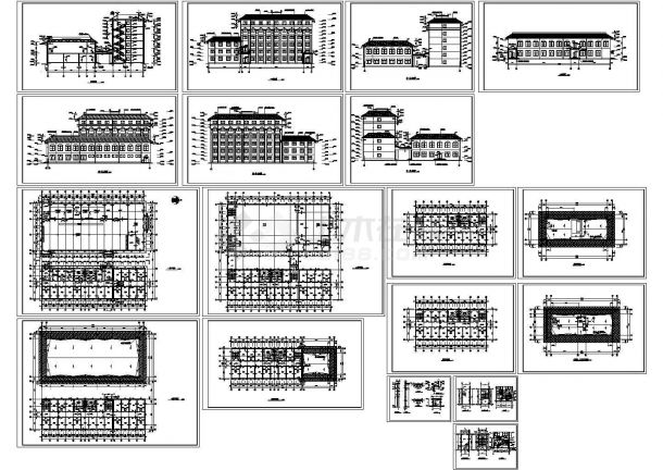 某学校六层框架结构综合楼设计cad全套建筑施工图（甲级院设计）-图一