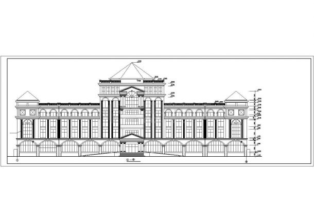 2804平米6层框架结构宾馆建筑设计CAD施工图-图二