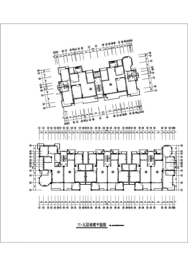某现代化小区6层框混结构住宅楼内部暖通系统设计CAD图纸-图二