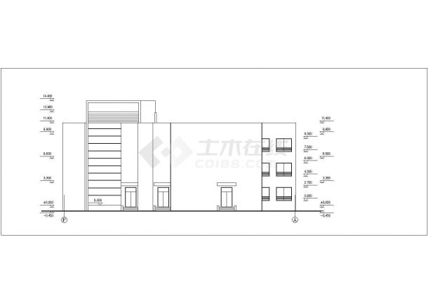 杭州市某社区幼儿园三层砖混结构教学楼建筑设计CAD图纸-图二