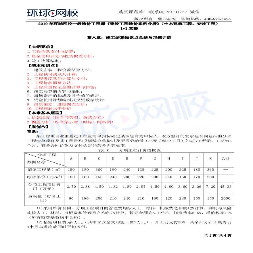 第45讲：竣工结算知识点总结与习题训练(一)-图一